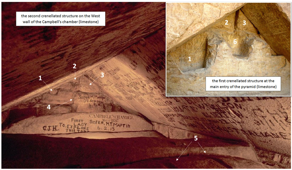Khufu Great Pyramid of Giza The Campbell's Chamber and the Crenellated Limestone Entry Air Intake